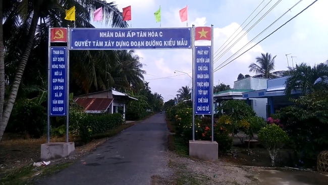 Long Hưng chỉnh trang tuyến đường kiểu mẫu ấp Tân Hoà C