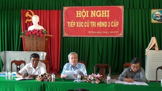 Đoàn đại biểu HĐND 3 cấp tiếp xúc cử tri xã Mỹ Thuận