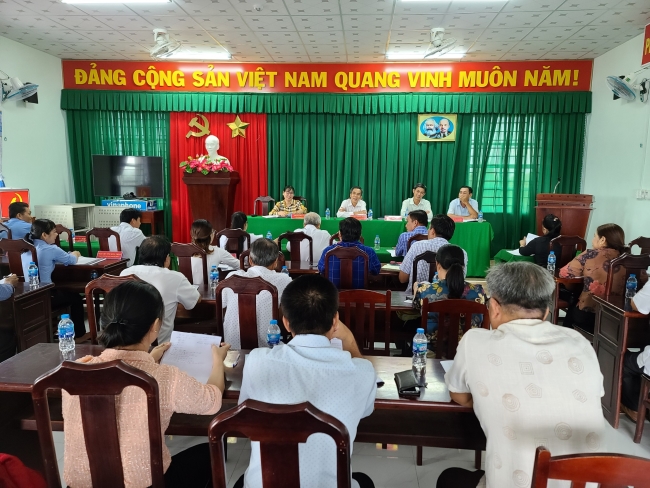 Thường trực Đảng ủy thị trấn Huỳnh Hữu Nghĩa tổ chức hội nghị sơ kết thực hiện nhiệm vụ 06 tháng đầu năm 2022